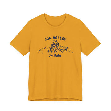 Buy mustard Sun Valley, Idaho Ski Babe T‑Shirt - Retro Skiing Graphic Tee