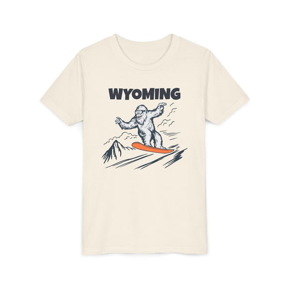 Wyoming Yeti Snowboard Youth Tee - Kids Skiing Shirt