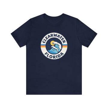 Buy navy Clearwater, Florida T-Shirt - Unisex Clearwater Shirt - Wave Circle