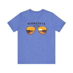 Buy heather-columbia-blue Minnesota T Shirt - Sunglasses Lake Graphic Minnesota Tee
