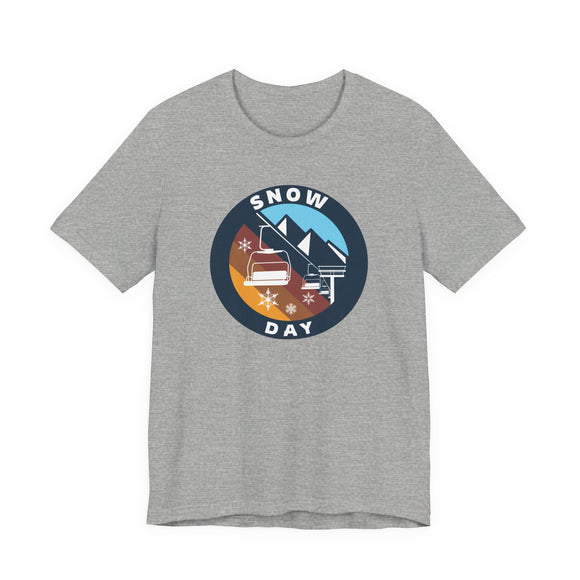 Snow Day T Shirt - Retro Ski Lift Snow Day Tee