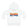 Boulder Toddler Hoodie - Retro Mountain Sun Unisex Boulder Toddler Sweatshirt