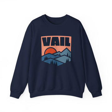Buy navy Vail, Colorado Sweatshirt Retro Mountains, Vail Unisex Graphic Crewneck