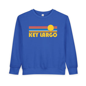 Key Largo, Florida Toddler Sweatshirt - Retro Sun Key Largo Toddler Crewneck Sweatshirt