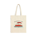 Flathead Lake Pontoon Boat Canvas Tote Bag - 15" x 16"-1