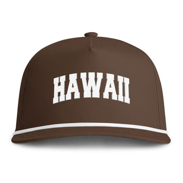 Hawaii Embroidered Rope Hat - Vintage Sunwashed Rope Cap, Comfort Colors - 0