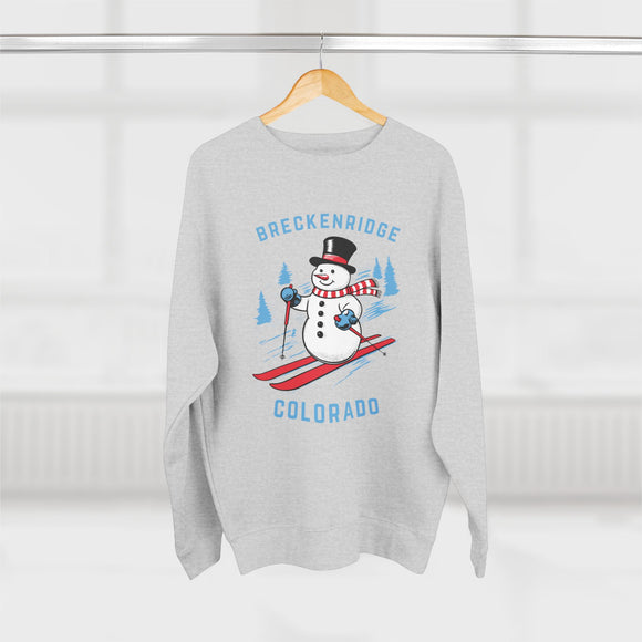 Premium Breckenridge, Colorado Skiing Snowman Sweatshirt