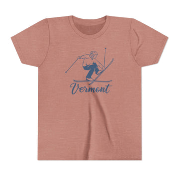 Vermont Youth Vintage Snow Ski Graphic Tee - Kids T Shirt