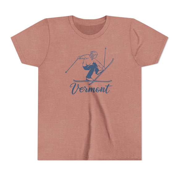 Vermont Youth Vintage Snow Ski Graphic Tee - Kids T Shirt