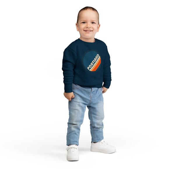 Portland, Oregon Toddler Sweatshirt - Retro Portland Toddler Crewneck Sweatshirt