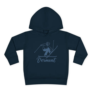 Buy navy Vermont Toddler Hoodie - Unisex Vintage Skiing Vermont Sweatshirt