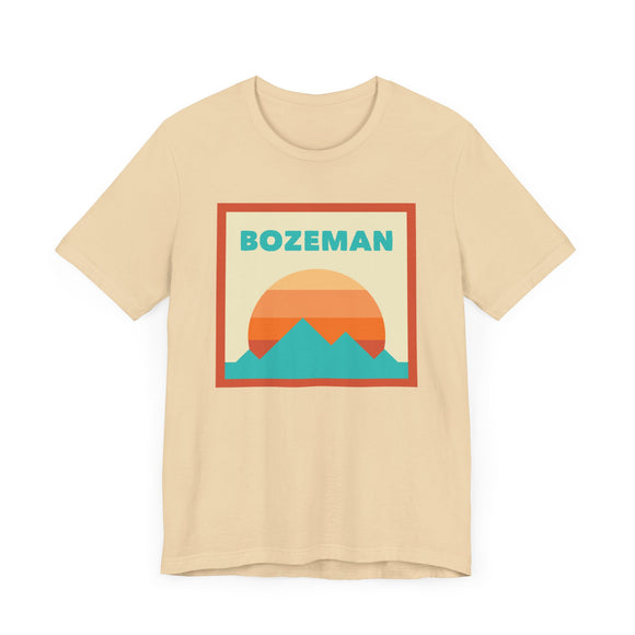 Retro Bozeman, Montana T-Shirt, Mountain Sun Tee, Unisex Graphic Shirt, Vintage Bozeman, Montana Top, Outdoor Adventure Clothing