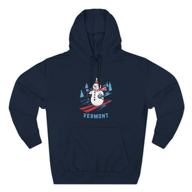 Buy navy Premium Vermont Skiing Snowman Hoodie
