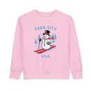 Park City, Utah Toddler Sweatshirt - Skiing Snowman Park City Toddler Crewneck Sweatshirt-4