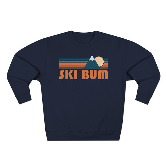 Premium Ski Bum Retro Mountain Graphic Sweatshirt