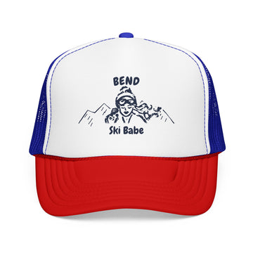 Buy red-white-royal Bend, Oregon Ski Babe Trucker Hat — Foam Mesh Cap