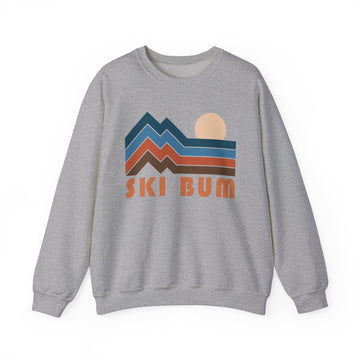 Ski Bum Sweatshirt Retro Mountains, Ski Bum Unisex Graphic Crewneck - 0