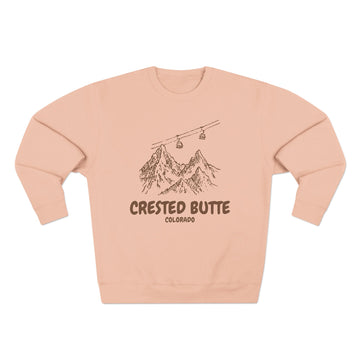 Buy pale-pink Premium Crested Butte, Colorado Gondola Ski Mountain Sweatshirt
