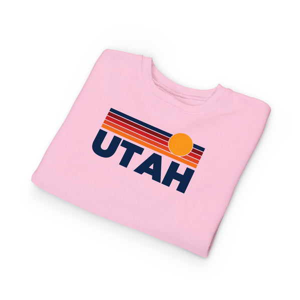 Utah Toddler Sweatshirt - Retro Sun Utah Toddler Crewneck Sweatshirt