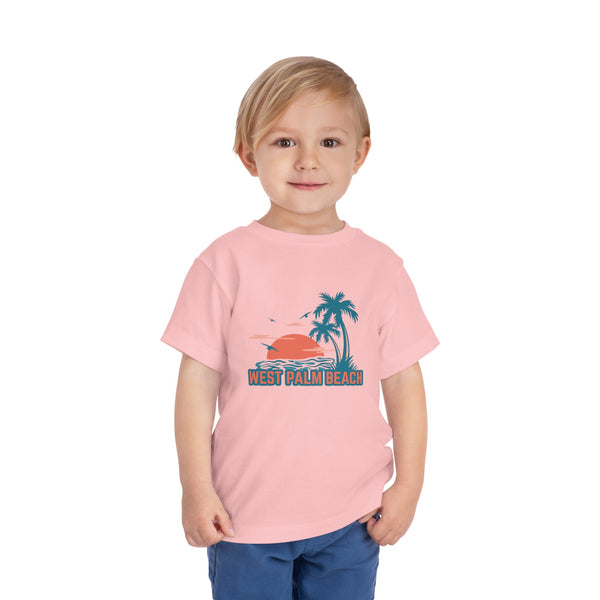 West Palm Beach, Florida Toddler T-Shirt - Retro Palm Tree Toddler West Palm Beach Shirt