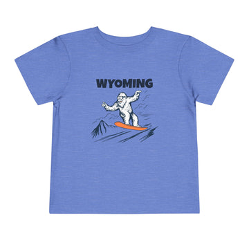 Buy heather-columbia-blue Wyoming Yeti Snowboard Toddler Tee