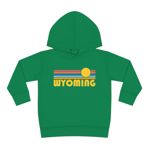 Wyoming Toddler Hoodie - Retro Sunrise Unisex Wyoming Toddler Sweatshirt