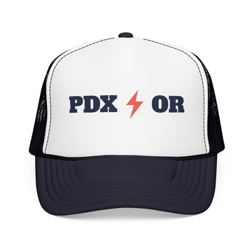 Portland, Oregon Retro Trucker Hat - Lightning Foam Cap - Lightning
