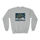Missoula, Montana Youth Sweatshirt - Unisex Kid's Missoula Crewneck Sweatshirt-2