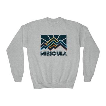 Missoula, Montana Youth Sweatshirt - Unisex Kid's Missoula Crewneck Sweatshirt - 0