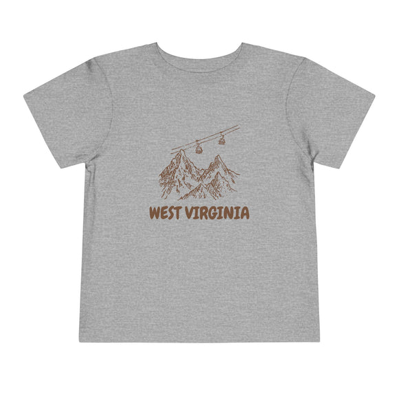 West Virginia Toddler T-Shirt — Vintage Gondola Ski Mountain Tee