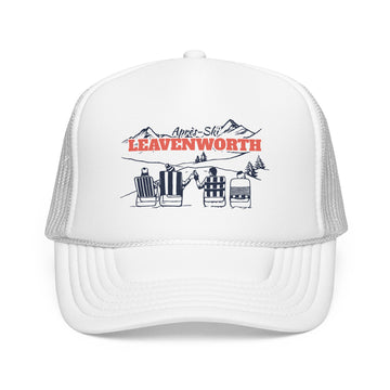Buy white Leavenworth, Washington Après-ski Trucker Hat — Foam Mesh Cap