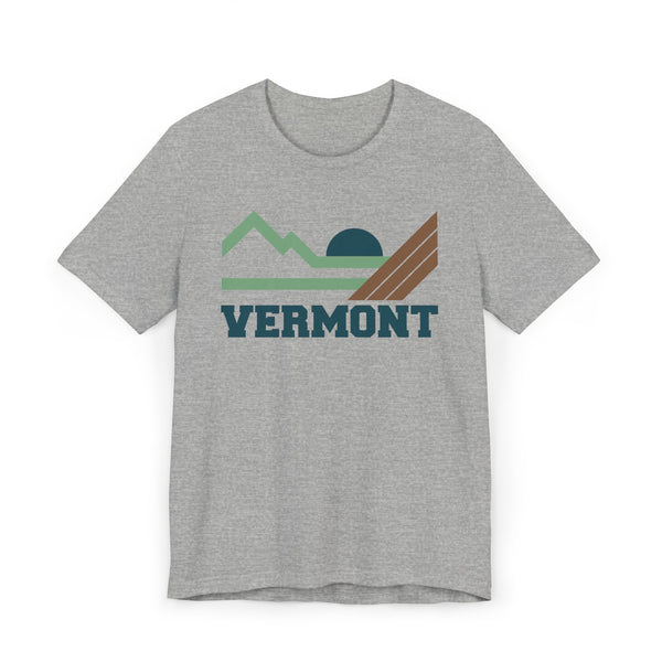 Vermont Retro Mountains Sunset T-Shirt | Vintage Vermont Tee
