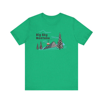 Big Sky, Montana T-Shirt - Retro Ski Mountain Gondola Unisex Big Sky Shirt - 0