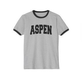 Aspen, Colorado Cotton Ringer Graphic Tee - Unisex Aspen T Shirt, Vintage Style Tee, Men's/Women's Tee