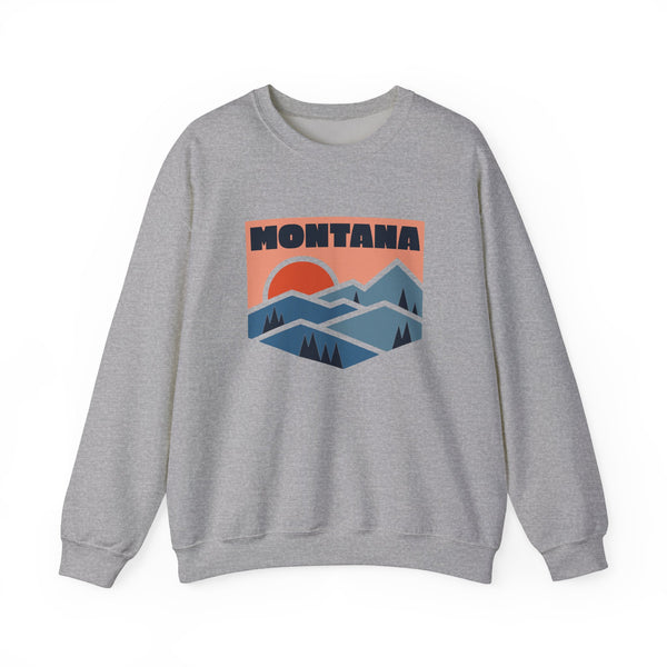 Montana Sweatshirt Retro Mountains, Montana Unisex Graphic Crewneck
