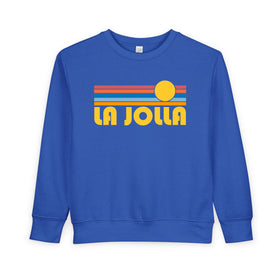 La Jolla, California Toddler Sweatshirt - Retro Sun La Jolla Toddler Crewneck Sweatshirt