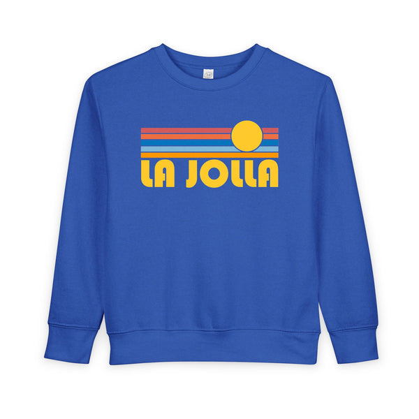 La Jolla, California Toddler Sweatshirt - Retro Sun La Jolla Toddler Crewneck Sweatshirt