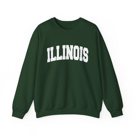 Buy forest-green Illinois Sweatshirt - Unisex Graphic Crewneck