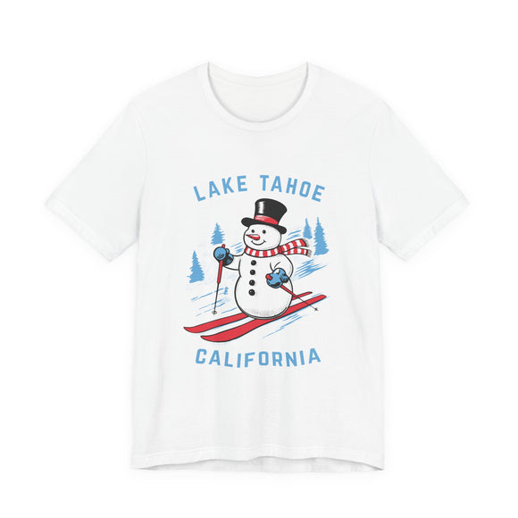 Lake Tahoe, California T Shirt - Ski Snowman Graphic Tee