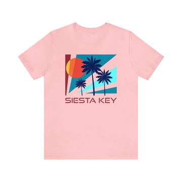 Buy pink Siesta Key, Florida T-Shirt - Unisex Siesta Key Shirt - Palm Beach Scene