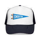 Edmonton, Alberta Pennant Trucker Hat — Retro Flag Foam Cap-4