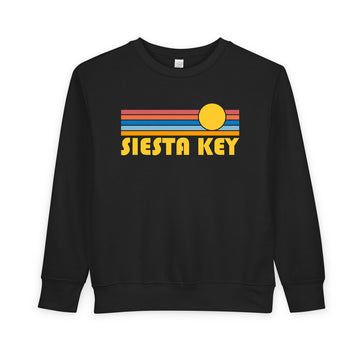 Buy black Siesta Key, Florida Toddler Sweatshirt - Retro Sun Siesta Key Toddler Crewneck Sweatshirt