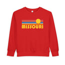 Missouri Toddler Sweatshirt - Retro Sun Missouri Toddler Crewneck Sweatshirt-6