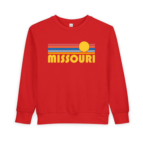 Missouri Toddler Sweatshirt - Retro Sun Missouri Toddler Crewneck Sweatshirt