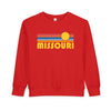 Missouri Toddler Sweatshirt - Retro Sun Missouri Toddler Crewneck Sweatshirt