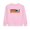 Wyoming Toddler Sweatshirt - Retro Mountain Wyoming Toddler Crewneck Sweatshirt