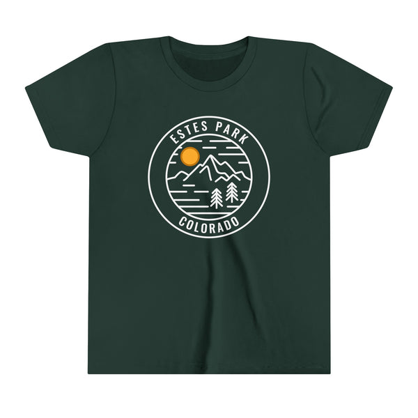 Estes Park, Colorado Youth Shirt - Retro Mountain Estes Park Kid's T-Shirt
