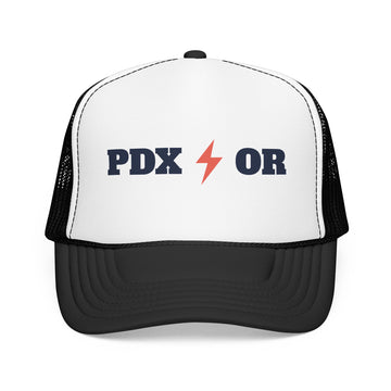 Portland, Oregon Retro Trucker Hat - Lightning Foam Cap - Lightning - 0