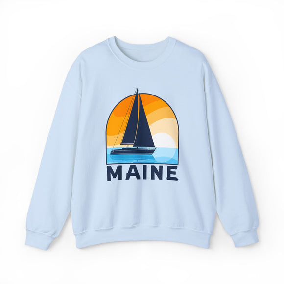 Maine Sweatshirt - Sailboat Maine Crewneck Sweatshirt