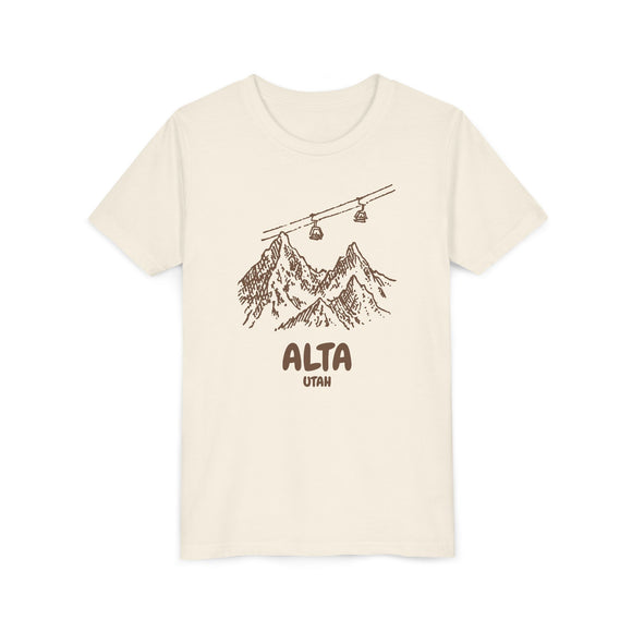 Alta, Utah Youth T-Shirt — Vintage Gondola Ski Mountain Tee